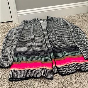 Chic Multicolor Open Front Cardigan